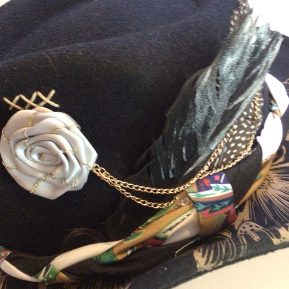 Custom upcycled boho hat main image 2